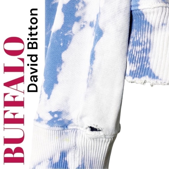 BUFFALO DAVID BITTON Distressed Tie Dye French Terry Sweatshirt, Size Small - Picture 4 of 8